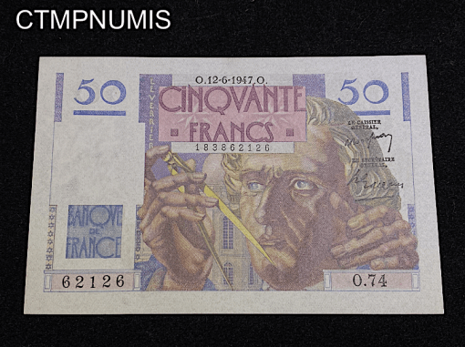 ,BILLET,50,FRANCS,LE,VERRIER,1947,NEUF,