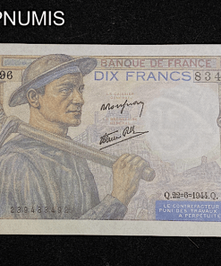 ,BILLET,FRANCAIS,10,FRANCS,MINEUR,1944,NEUF,