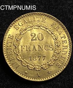 ,MONNAIE,20,FRANCS,OR,GENIE,1877,SPL,