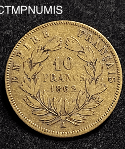 ,MONNAIE,EMPIRE,10,FRANCS,OR,NAPOLEON,1862,