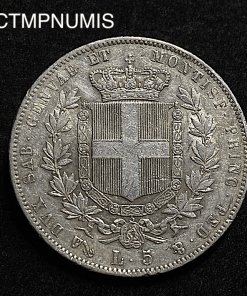 ,MONNAIE,ITALIE,5,LIRE,ARGENT,1856,GENES,
