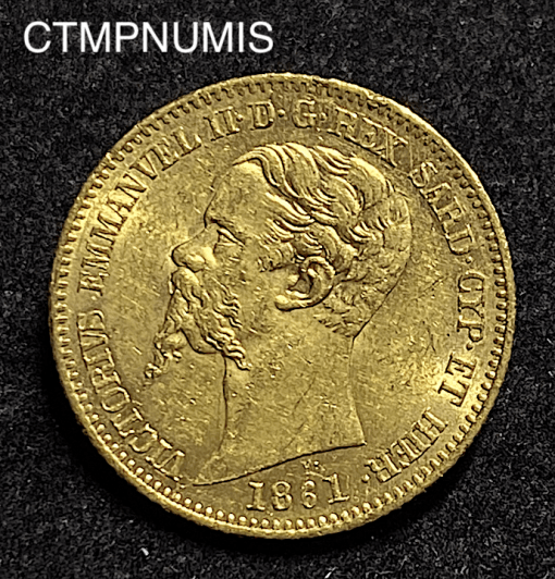 ,MONNAIE,ITALIE,20,LIRE,OR,1861,TURIN,