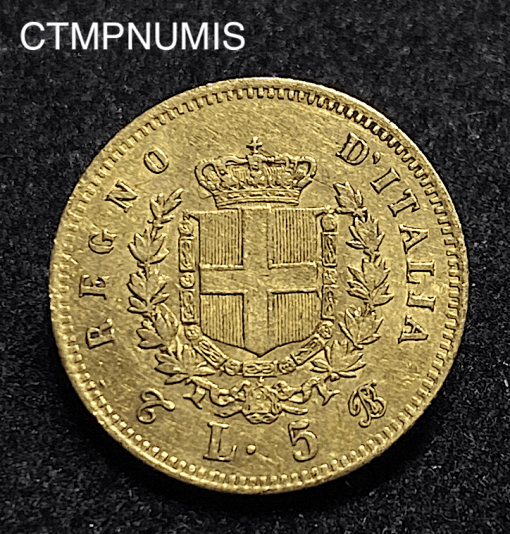 ,MONNAIE,ITALIE,5,LIRE,OR,1863,TURIN,