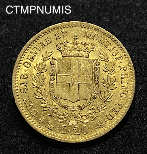 ,MONNAIE,ITALIE,20,LIRE,OR,1851,GENES,