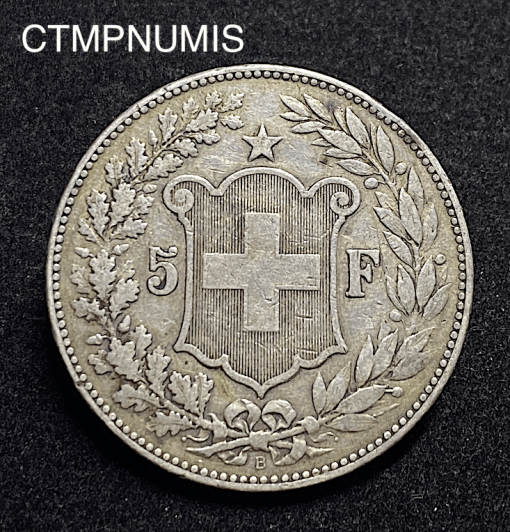 ,MONNAIE,SUISSE,5,FRANCS,1890,ARGENT,
