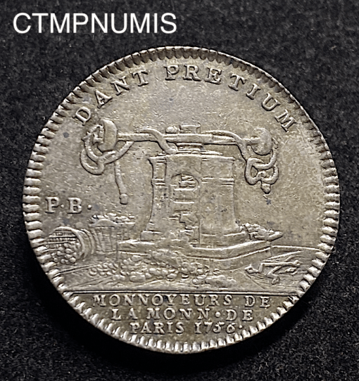 ,JETON,AJUSTEURS,MONNAIE,PARIS,1756,LOUIS,XV,