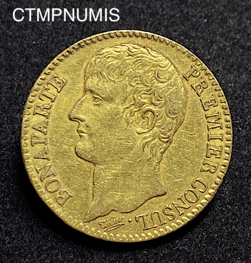 ,MONNAIE,CONSULAT,40,FRANCS,OR,BONAPARTE,AN,XI,