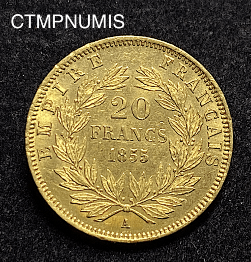 ,MONNAIE,EMPIRE,20,FRANCS,OR,NAPOLEON,1855,