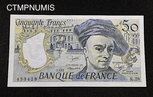 ,BILLET,50,FRANCS,QUENTIN,TOUR,1982,NEUF,