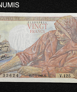 ,BILLET,FRANCAIS,20,FRANCS,PECHEUR,1944,NEUF,