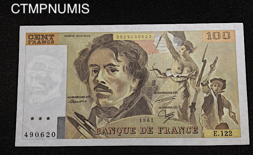 ,BILLET,FRANCAIS,100,FRANCS,DELACROIX,1987,NEUF,