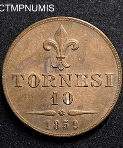 ,MONNAIE,ITALIE,NAPLES,SICILE,10,TORNESI,1859,