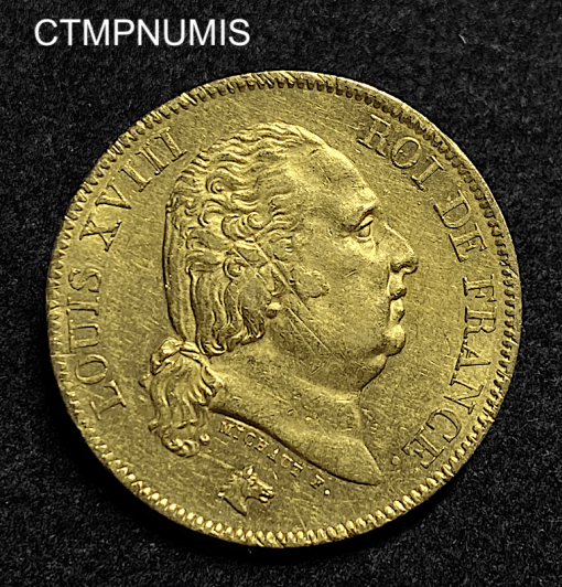 ,MONNAIE,ROYALE,40,FRANCS,OR,LOUIS,XVIII,1818,