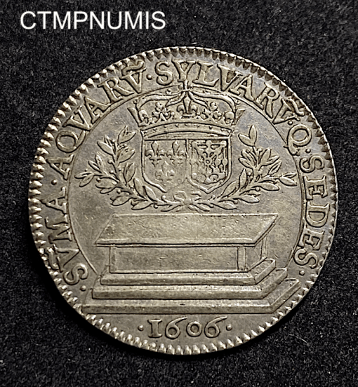 ,JETON,ARGENT,EAUX,FORETS,1606,HENRI,IV,