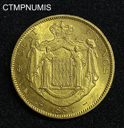 ,MONNAIE,MONACO,100,FRANCS,OR,1884,
