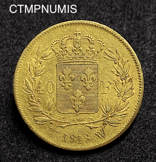 ,MONNAIE,ROYALE,40,FRANCS,OR,LOUIS,XVIII,1818,