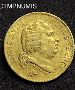 ,MONNAIE,ROYALE,40,FRANCS,OR,LOUIS,XVIII,1818,