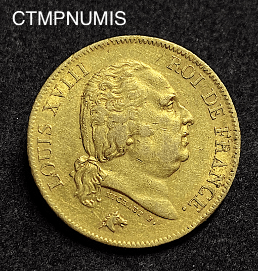 ,MONNAIE,ROYALE,40,FRANCS,OR,LOUIS,XVIII,1818,