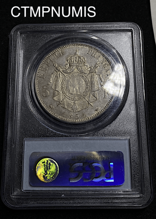 ,MONNAIE,EMPIRE,5 FRANCS,NAPOLEON,1854,MS63,