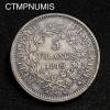 ,MONNAIE,REPUBLIQUE,5,FRANCS,ARGENT,HERCULE,1849,BB,STRASBOURG,