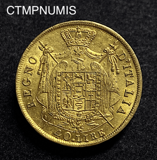 ,MONNAIE,ITALIE,40,LIRE,NAPOLEON,1811,MILAN,OR,