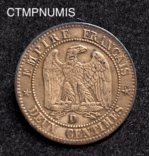 ,MONNAIE,EMPIRE,2,CENTIMES,NAPOLEON,1857,D,LYON,