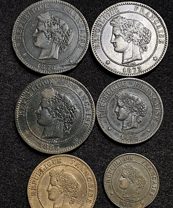 ,MONNAIE,5,1O,CENTIMES,CERES,LOT,