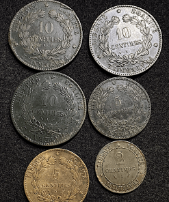,MONNAIE,5,1O,CENTIMES,CERES,LOT,