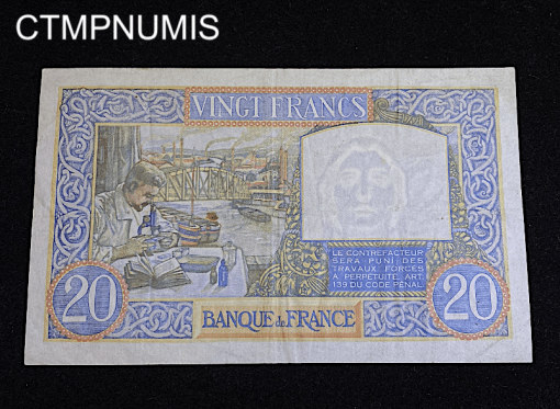 ,BILLET,20,FRANCS,SCIENCE,TRAVAIL,1942,