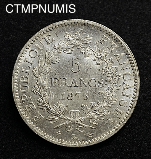 ,MONNAIE,5,FRANCS,ARGENT,HERCULE,1875,K,BORDEAUX,SPL,