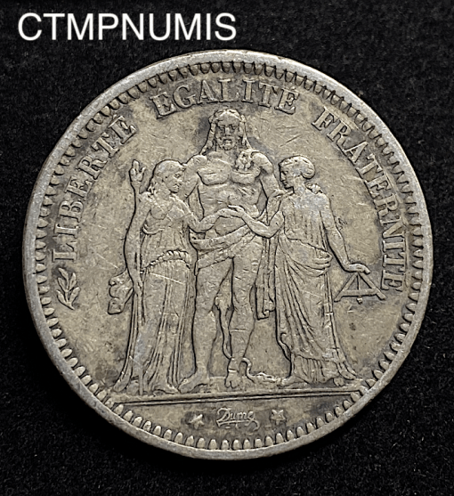 ,MONNAIE,5,FRANCS,ARGENT,HERCULE,1871,CAMELINAT,