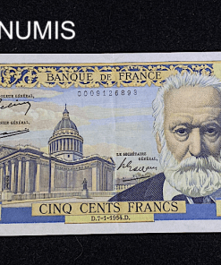 ,BILLET,500,FRANCS,VICTOR,HUGO,1954,