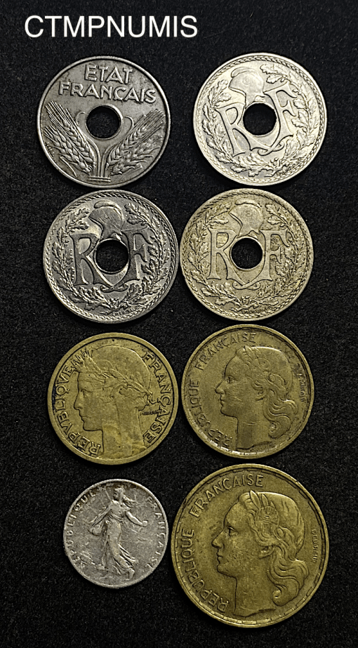 ,MONNAIE,LOT,DE,8,EXEMPLAIRES,RARE,