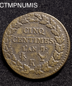 ,MONNAIE,5,CENTIMES,AN,7,K,BORDEAUX,