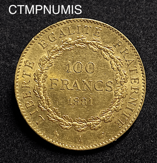 ,MONNAIE,100,FRANCS,OR,GENIE,1881,