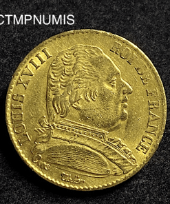 ,MONNAIE,ROYALE,20,FRANCS,OR,LOUIS,XVIII,1814,SUP,