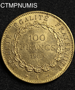 ,MONNAIE,100,FRANCS,OR,GENIE,1905,