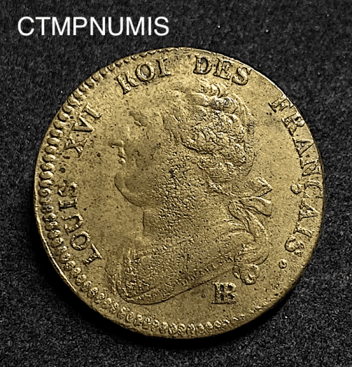 ,MONNNAIE,CONSTITUTION,12,DENIERS,LOUIS,XVI,1792,BB,