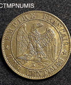,MONNAIE,EMPIRE,5,CENTIMES,NAPOLEON,1862,K,BORDEAUX,