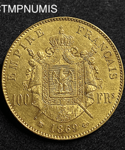 ,MONNAIE,EMPIRE,100,FRANCS,OR,NAPOLEON,1869,