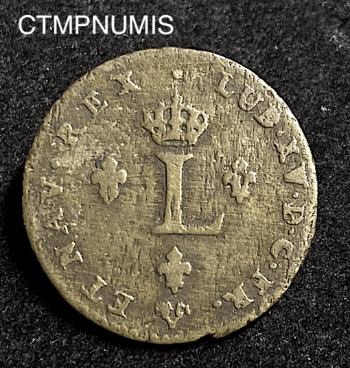 ,MONNAIE,ROYALE,LOUIS,XV,2,SOLS,1739,POITIERS,