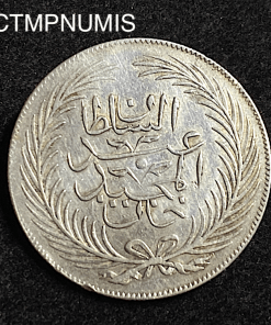 ,MONNAIE,TUNISIE,2,PIASTRES,ARGENT,1267,