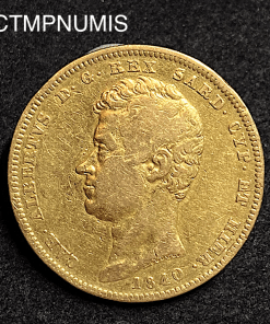 ,MONNAIE,ITALIE,100,LIRE,OR,1840,GENES,