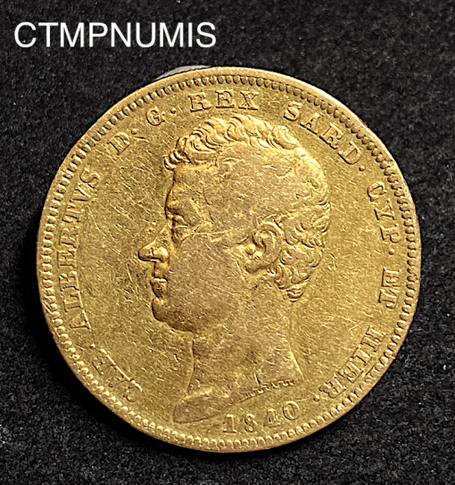 ,MONNAIE,ITALIE,100,LIRE,OR,1840,GENES,