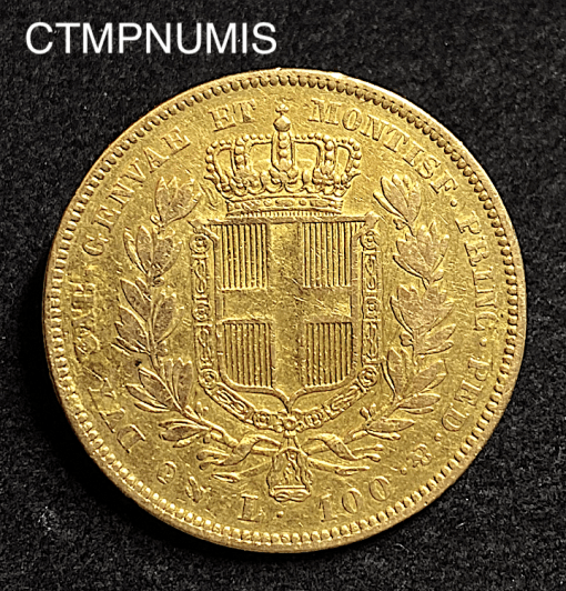,MONNAIE,ITALIE,100,LIRE,OR,1840,GENES,