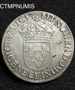 ,ROYALE,LOUIS,XIV,1/2,ECU,MECHE,LONGUE,1653,ANGERS,