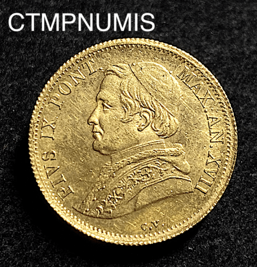 ,MONNAIE,VATICAN,SCUDO,OR,1863,ROME,