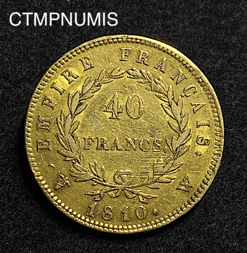 ,MONNAIE,EMPIRE,40,FRANCS,OR,NAPOLEON,1810,LILLE,