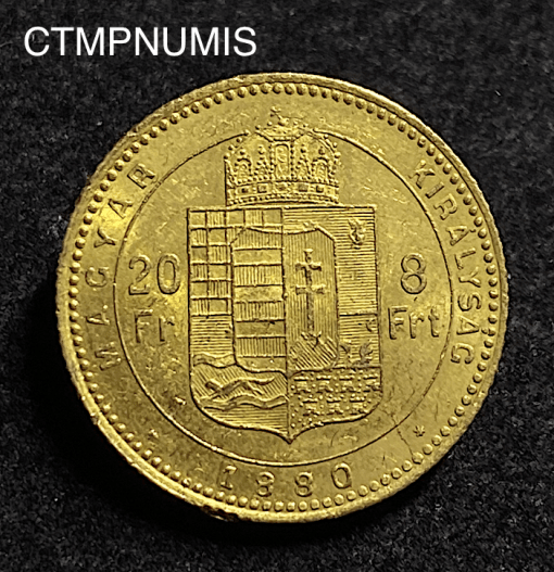 ,MONNAIE,HONGRIE,20,FRANCS,8,FORINT,1890