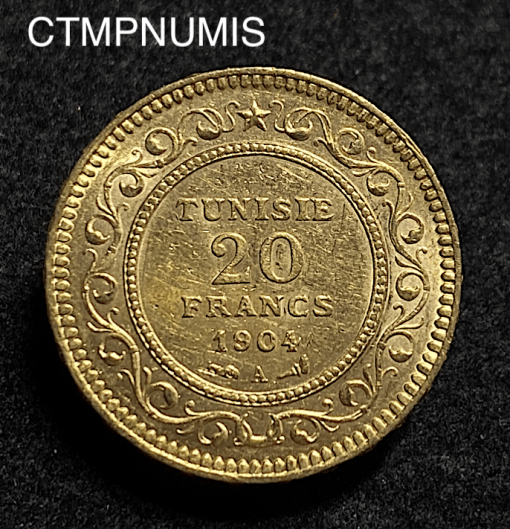 ,MONNAIE,TUNISIE,20,FRANCS,OR,1904,1321,
